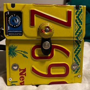 License plate purse- crossbody- recycled materials